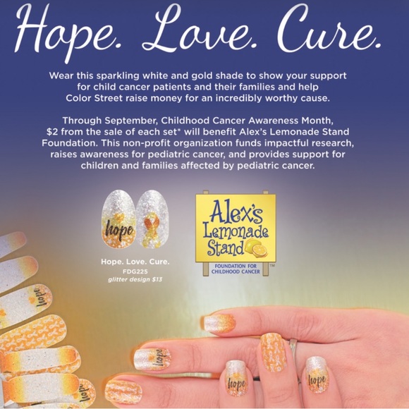 Color Street Hope, Love, Cure Retired Childhood Cancer Fundraiser Nail Set - Picture 2 of 10